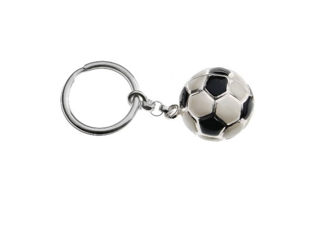 Portachiavi pallone calcio argento