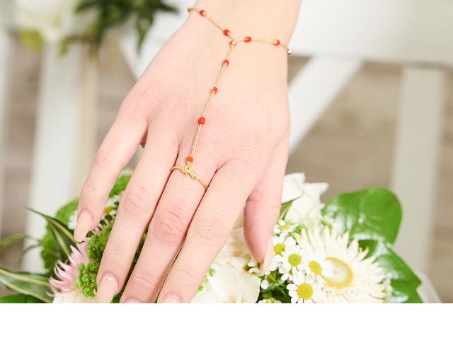 Bracciale Baciamano Argento Rose Con Anello E Corallo Rosso Selezione Zanolli 170409 726bcm0045z