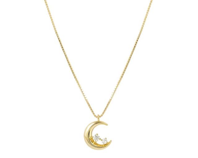Necklace dreams beats silver moon with zircons