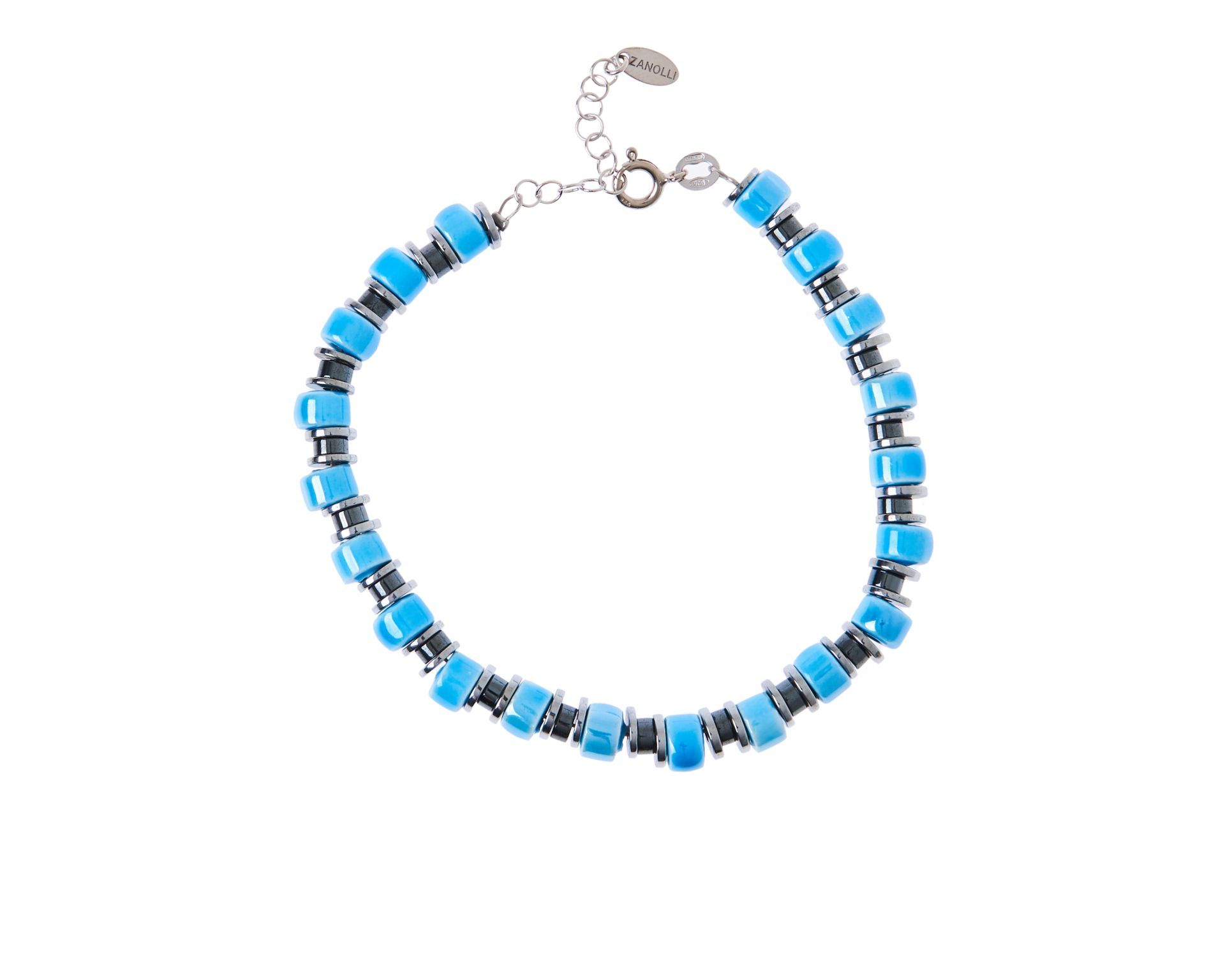 Bracelet Silver With Hematite And Ceramic Selezione Zanolli 177962 726xbr3654