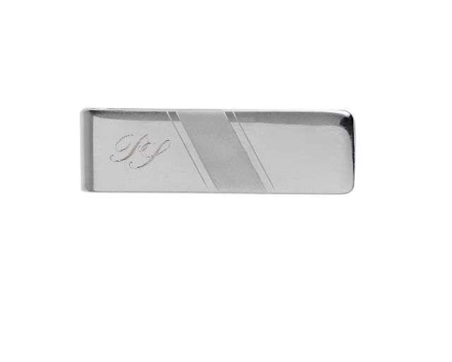 Fermasoldi Argento Con Fascia Obliqua Satinata Selezione Zanolli 129089 2v515fs