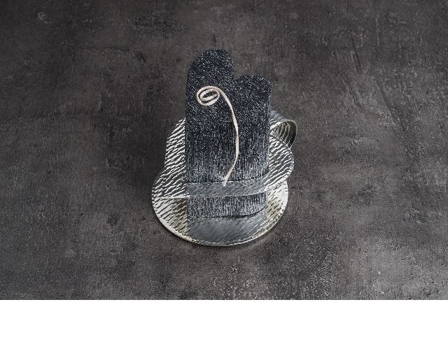 Heart candle silver plated black