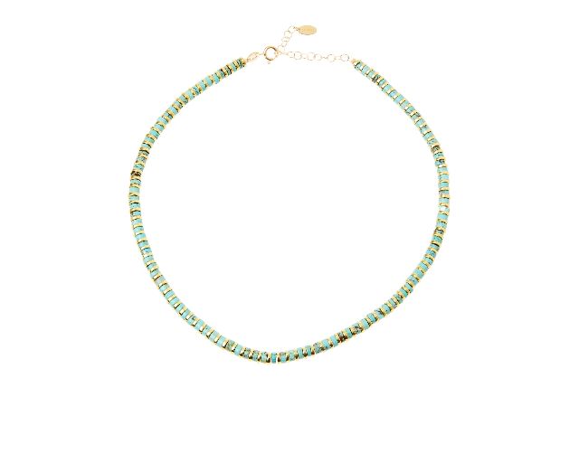 Collana Argento Dorato Con Tondi In Ceramica Verde Chiaro Selezione Zanolli 183389 726cl19101274