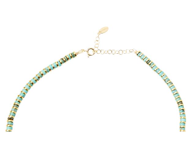 Collana Argento Dorato Con Tondi In Ceramica Verde Chiaro Selezione Zanolli 183389 726cl19101274