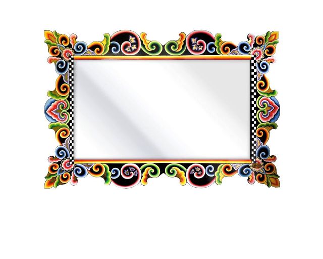 Specchio mirror black collection dipinto a mano