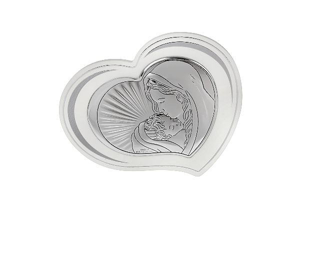 Madonna with child white with wooden back