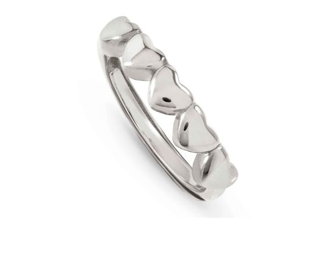Ring armonica silver hearts
