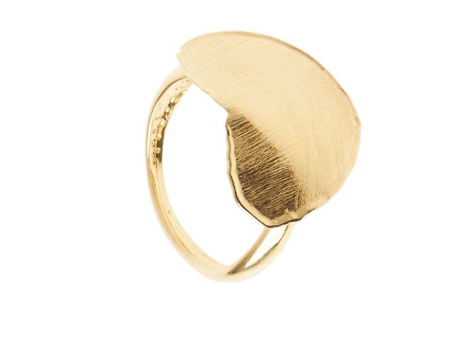 Anello cuore argento dorato