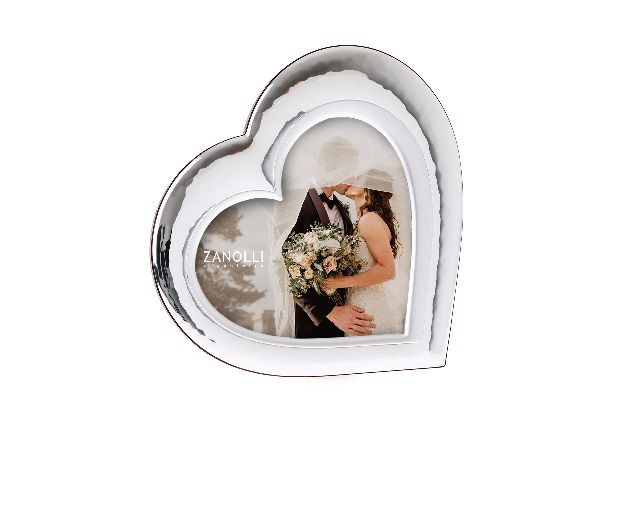 Picture frame pvd silver heart shaped