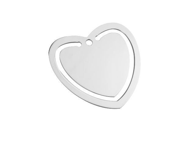 Bookmark heart silver large