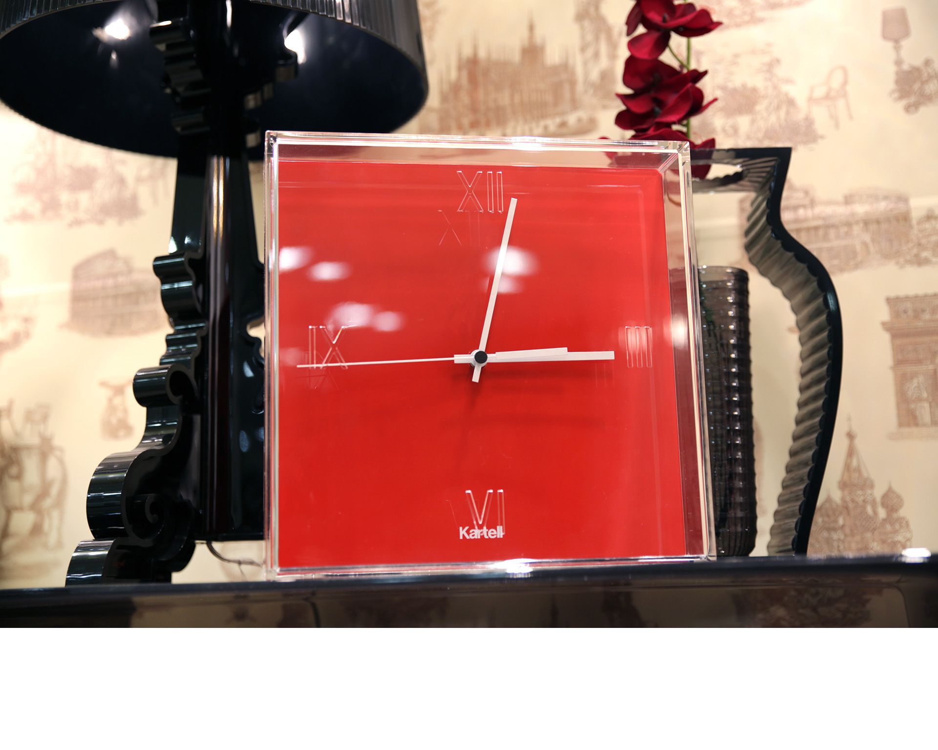 Wall Clock Ticetac Red And Orange Kartell