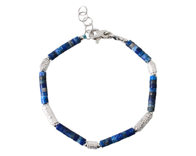 Bracciale uomo soul man argento e lapislazzulo