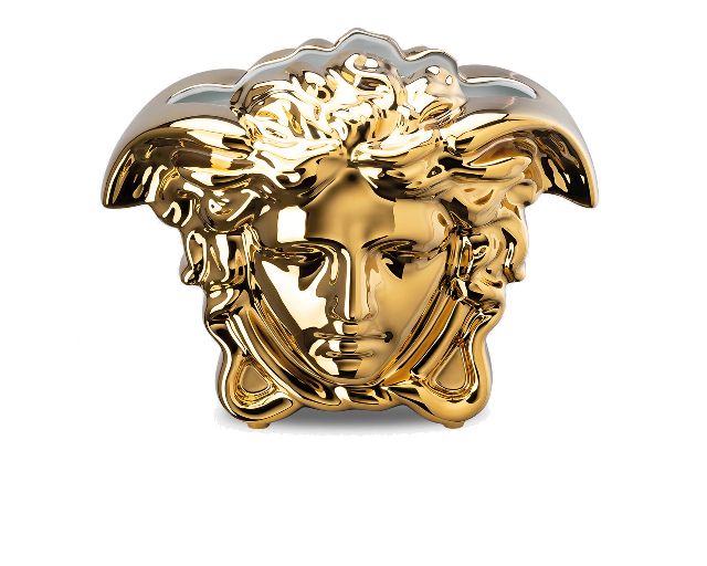 Vaso medusa grande porcellana oro