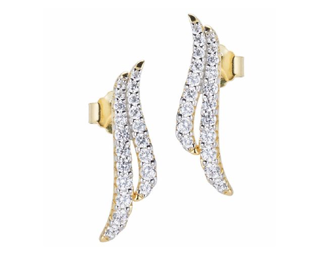 Orecchini argento dorato con cubic zirconia