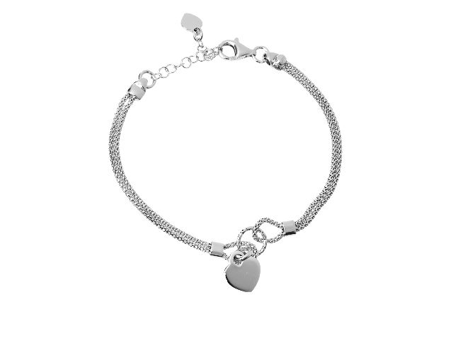 Bracciale argento con cuore centrale
