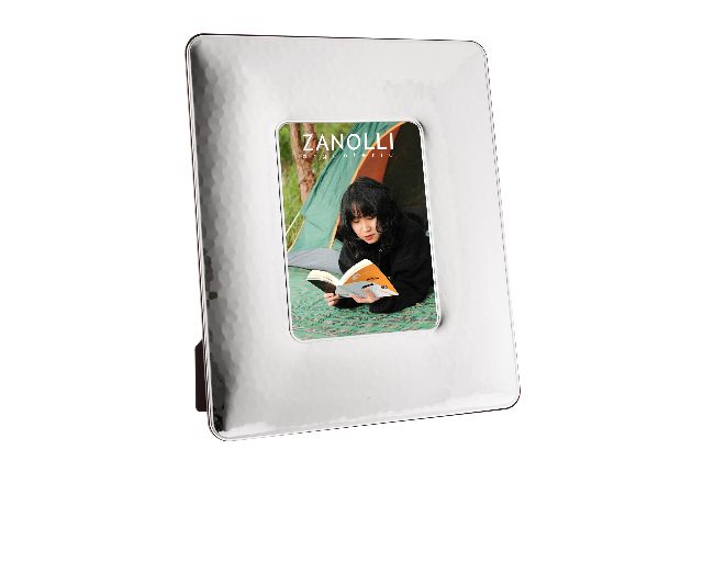 Picture frame martellato bilaminated silver