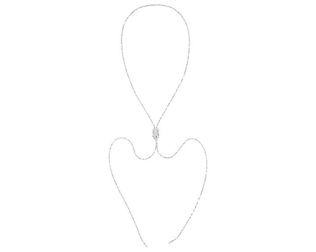 Collana acciaio logo saliscendi con zirconi