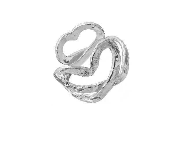 Anello pulse argento con cuori intrecciati