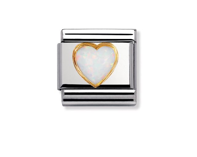 October white opal composable steel and gold