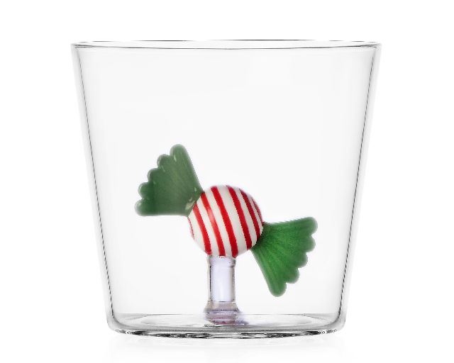 Tumbler glass green red candy sweet & candy