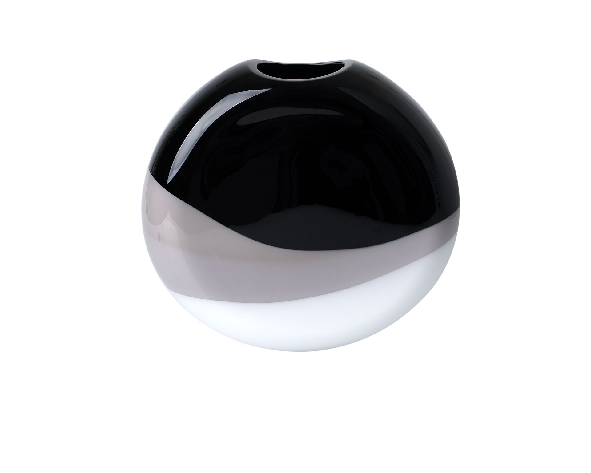 Vase Ellisse Murano Glass Milk White Black Grey Carlo Moretti 137694 6771750lng