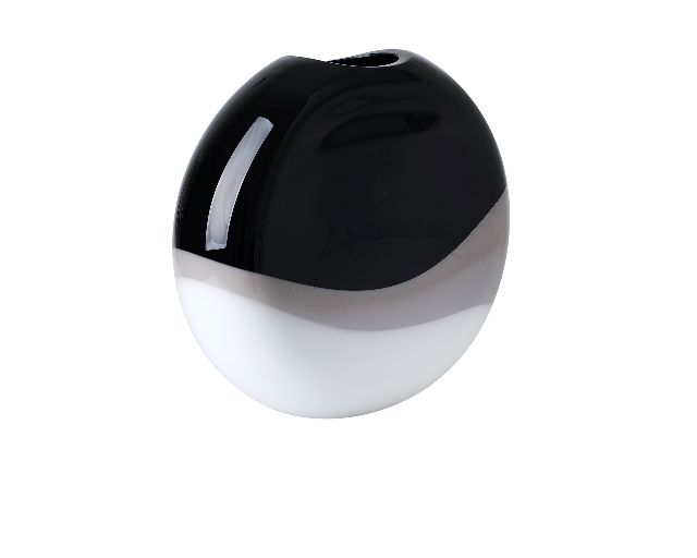 Vase Ellisse Murano Glass Milk White Black Grey Carlo Moretti 137694 6771750lng