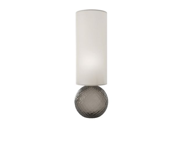 Lampada da tavolo balloton vetro di murano talpa con paralume beige