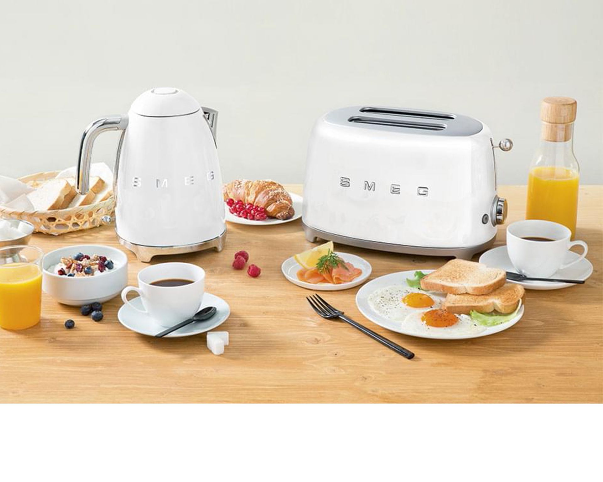 Toaster 2 Slices White Smeg 149659 891tsf01wheu
