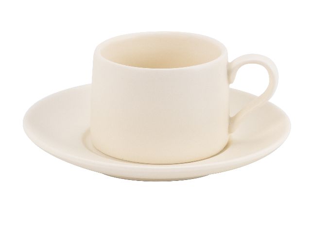 Tazza caffè con piattino levante porcellana avorio