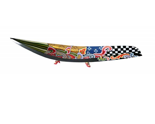 Coppa piroga drag bowl black dipinta a mano