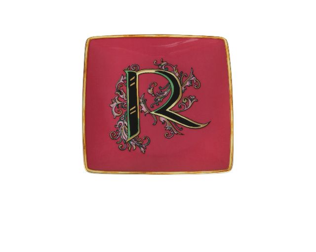 Plate alphabet porcelain letter r