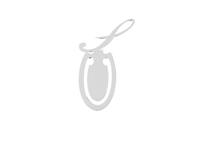 Segnalibro argento lettera s