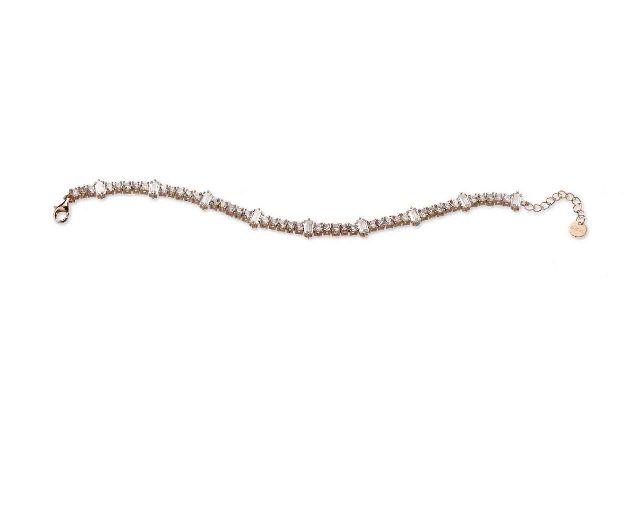 Bracelet luce silver rosè with cubic zirconia
