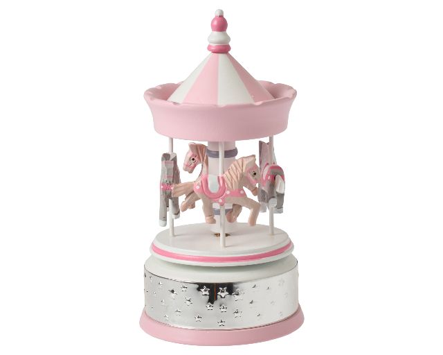 Carillon giostra di cavalli rosa