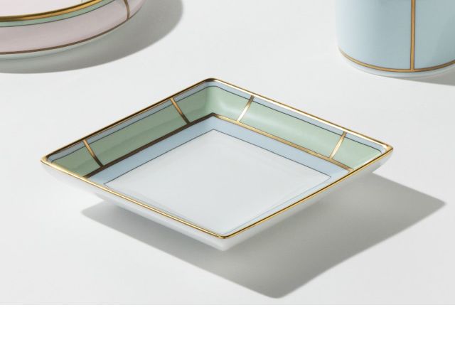 Square Valet Tray Diva Porcelain Green Richard Ginori 183616 F17201cp22013xd00