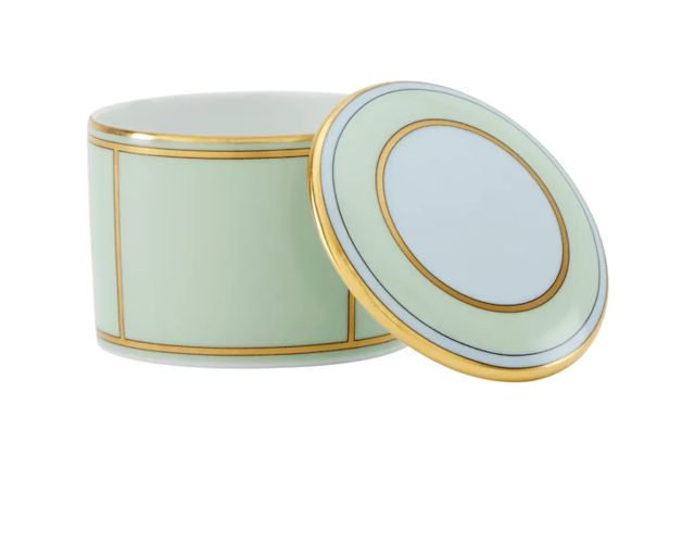 Scatola Con Coperchio Diva Porcellana Verde Richard Ginori 183628 F01700co4000080d00