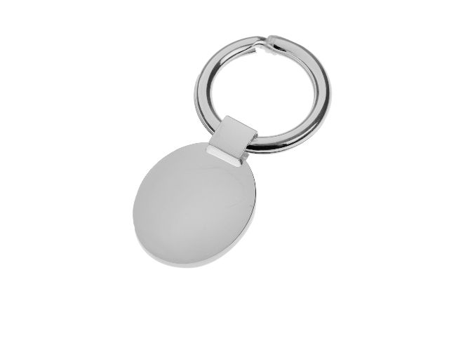 Keychain silver with oval plate