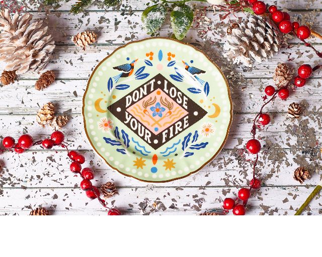 Plate The Love Party Porcelain Dont Lose Your Fire Bitossi Home 173469 954car00002