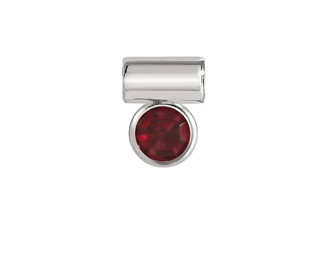 Ciondolo seimia argento con cubic zirconia rosso