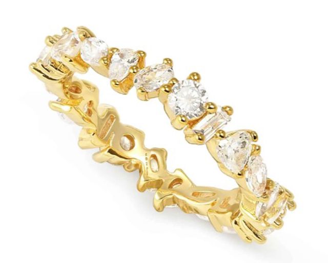 Anello colour wave argento dorato con cubic zirconia