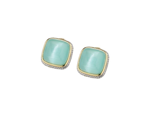 Orecchini ottone finitura oro con cubic zirconia