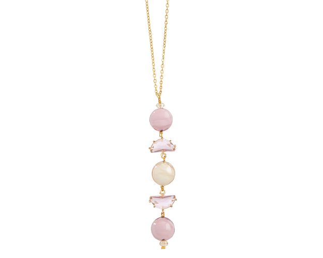 Collana ocean odissey vetro di murano rosato e cristalli