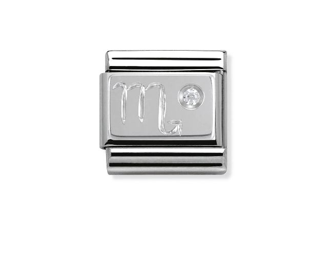 Scorpion composable steel silver and zircons