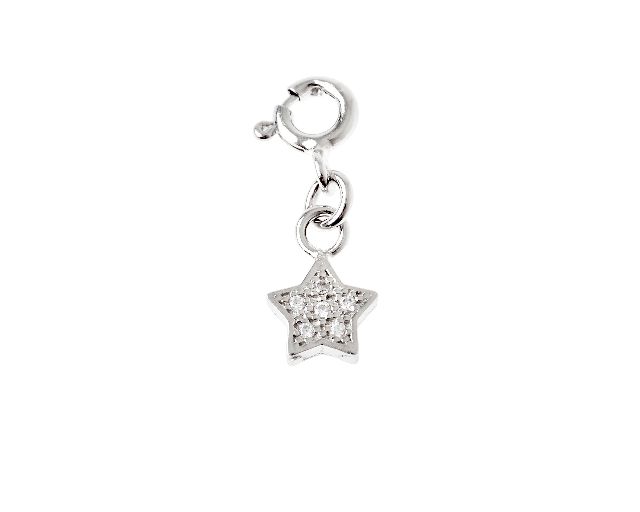Star charm silver with zircons