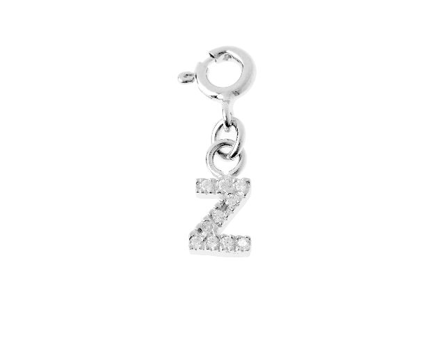 Ciondolo lettera z argento con zirconi
