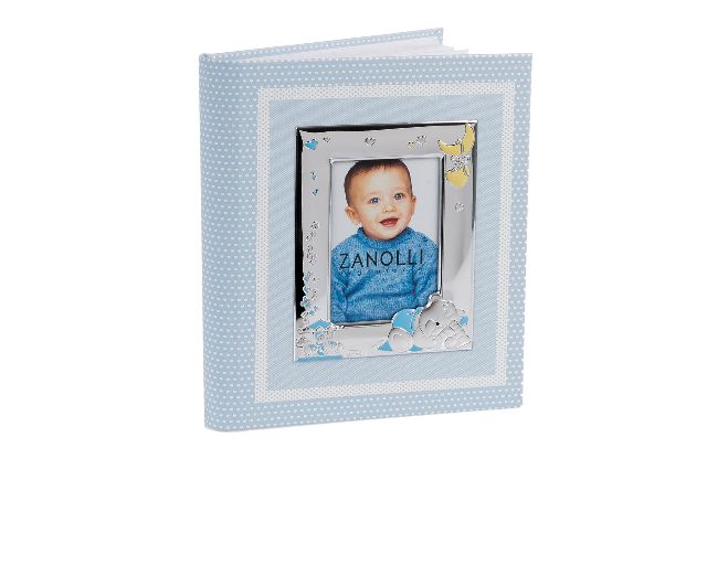 Album Sleepy Teddy Bear Pvd Silver With Picture Frame Blue Selezione Zanolli 167216 875pu851220ac