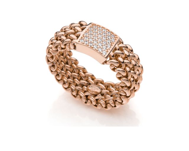 Ring chicco silver with zircons