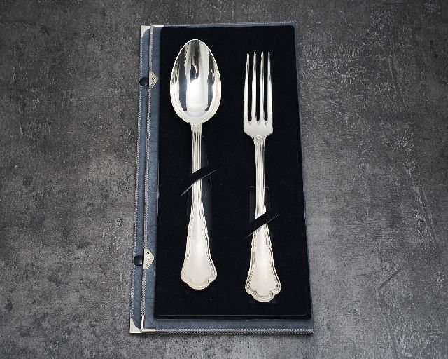 Legumes cutlery set silver 319 grammi 2 pieces in baroque style
