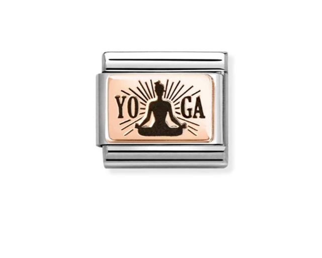 Yoga meditation composable steel and rosè gold