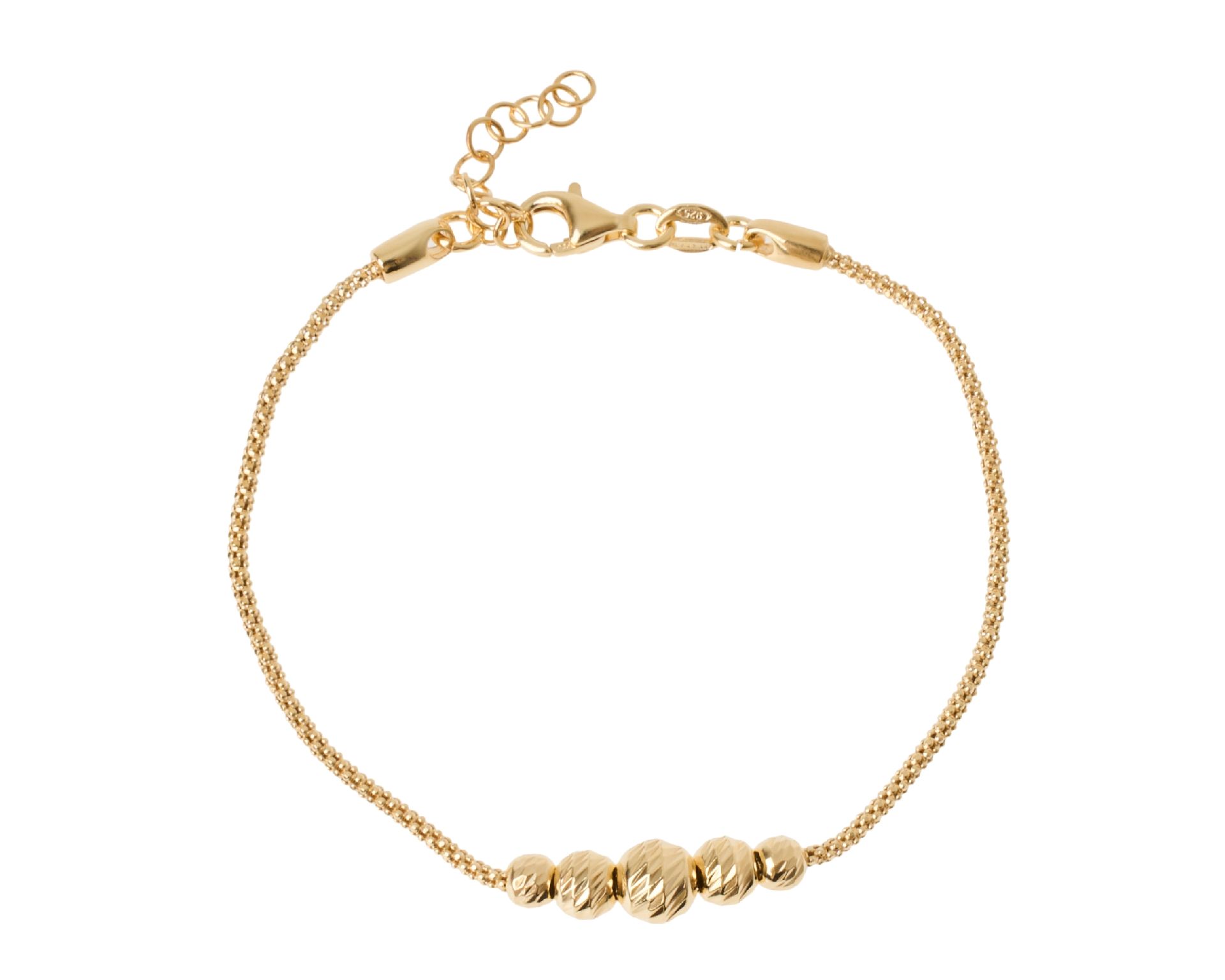 Bracciale Argento Dorato Sfere Diamantate Centrali Selezione Zanolli 191008 611br00529